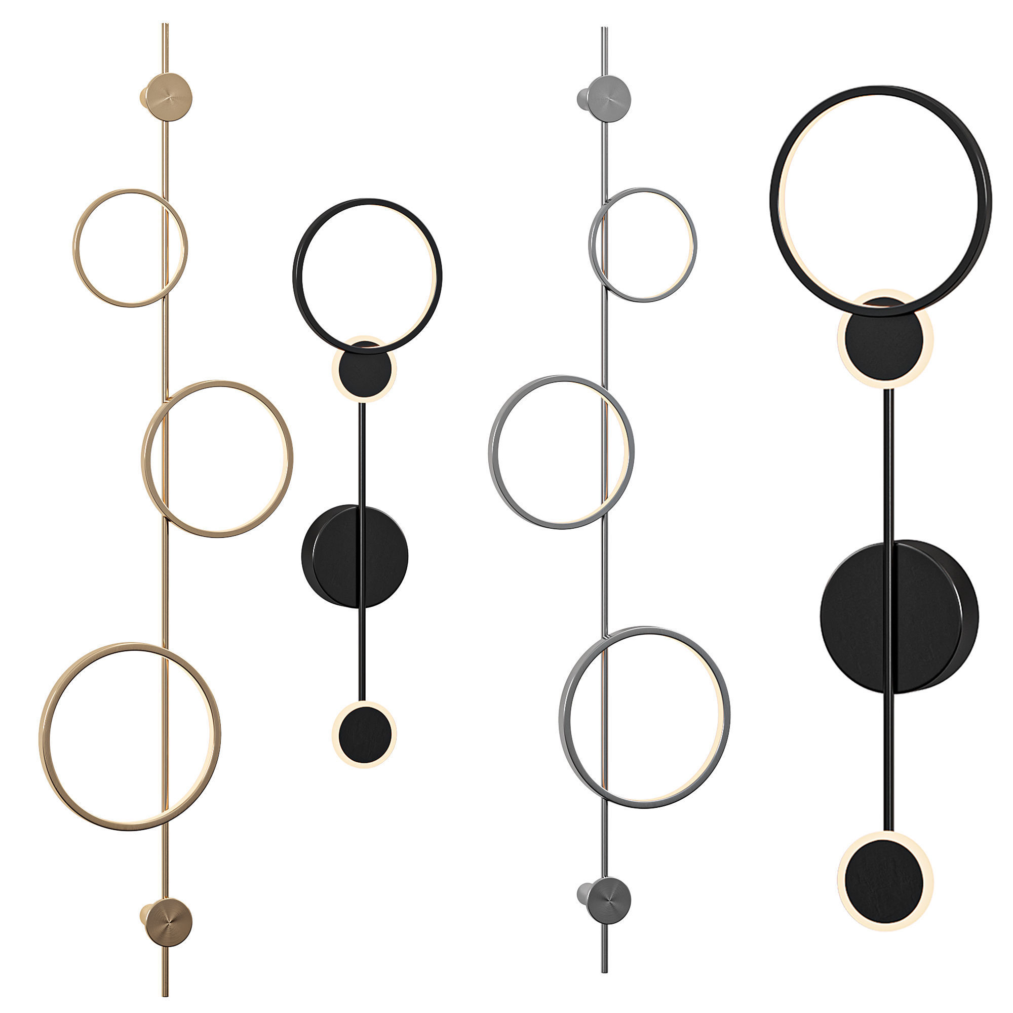 Molecular Circle wall lamp 3D model_5