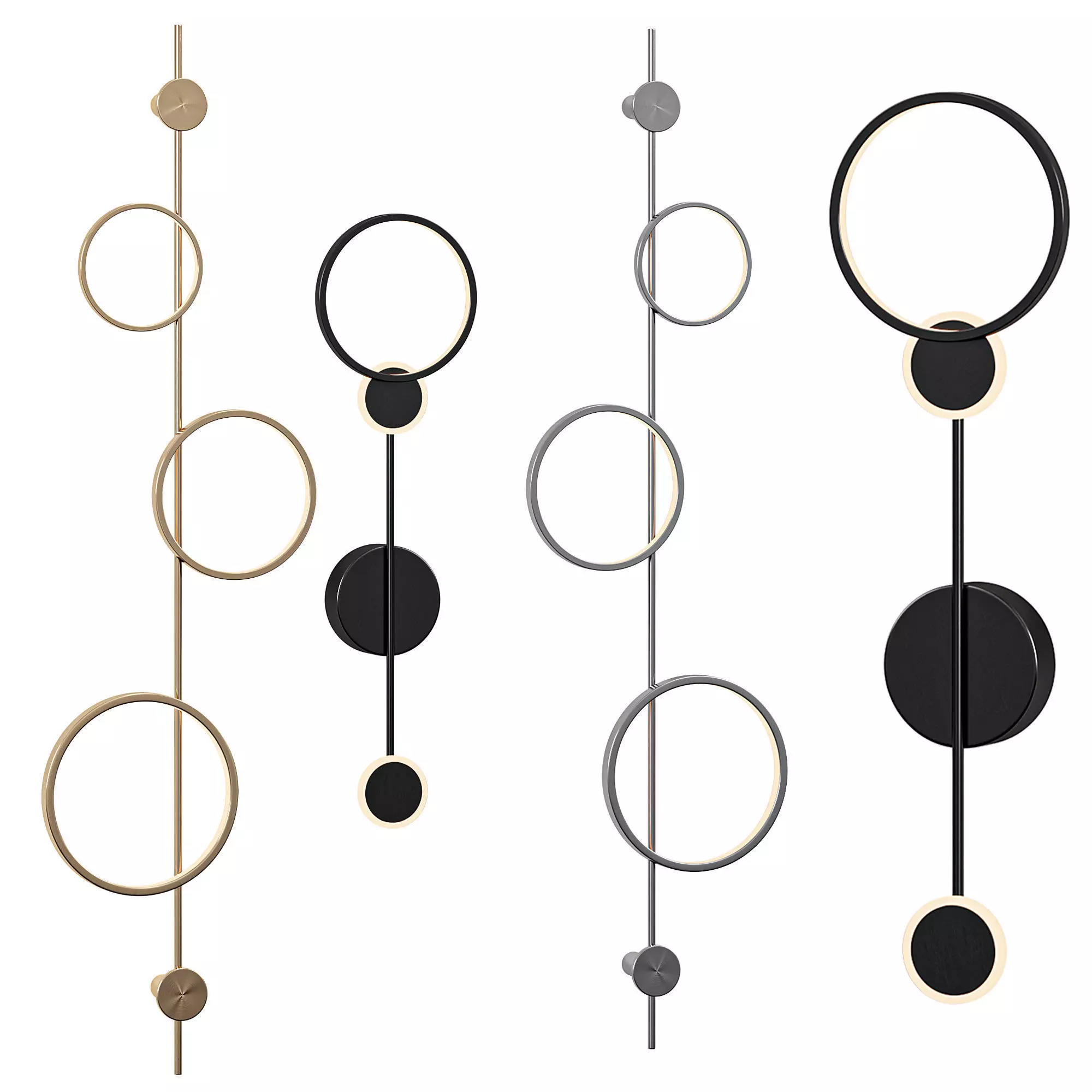 Molecular Circle wall lamp 3D model_0