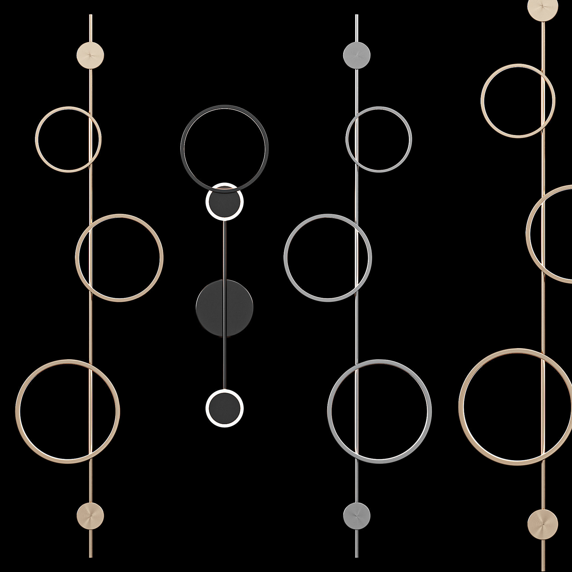 Molecular Circle wall lamp 3D model_3