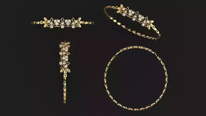 Diamond Bracelet - 3D Printable Jewelry Model