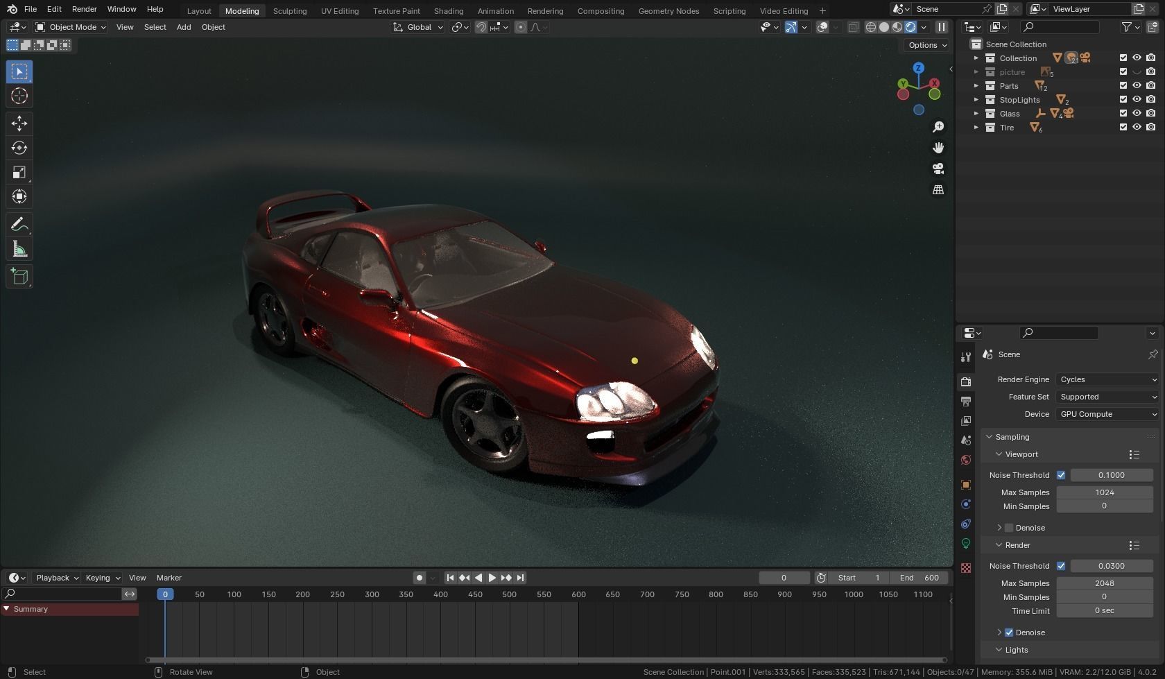 Toyota Supra mk4 3D model_13