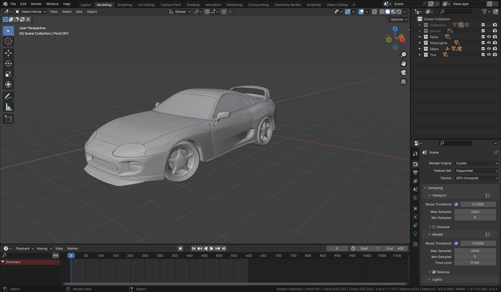 Toyota Supra mk4 3D model_11