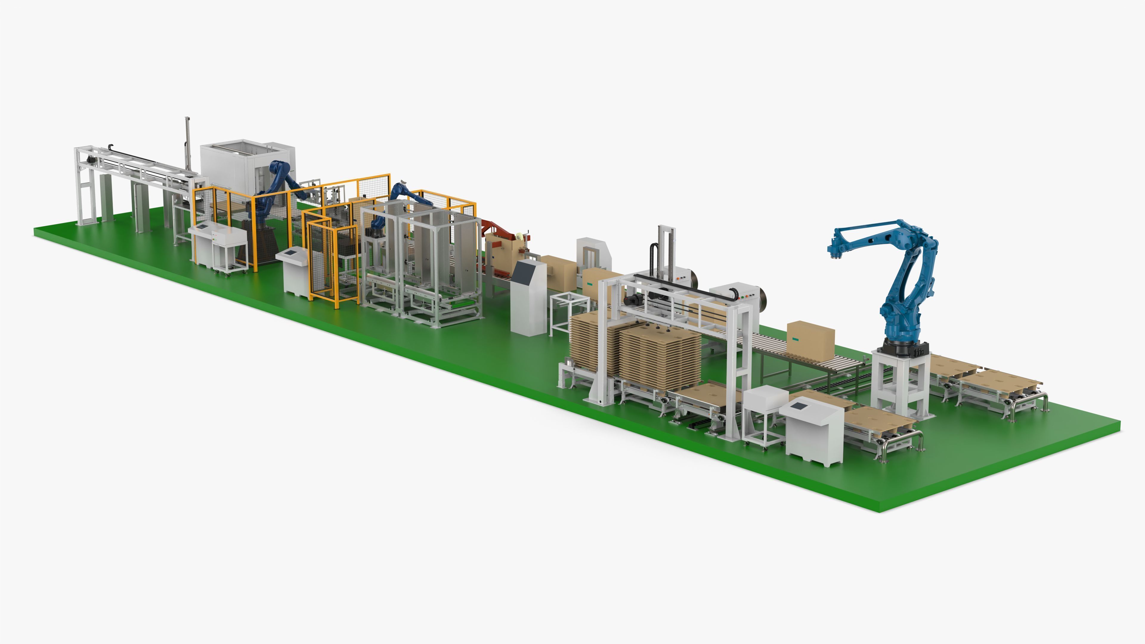 Fully Automatic Air Conditioners Packaging Line 3D model_4