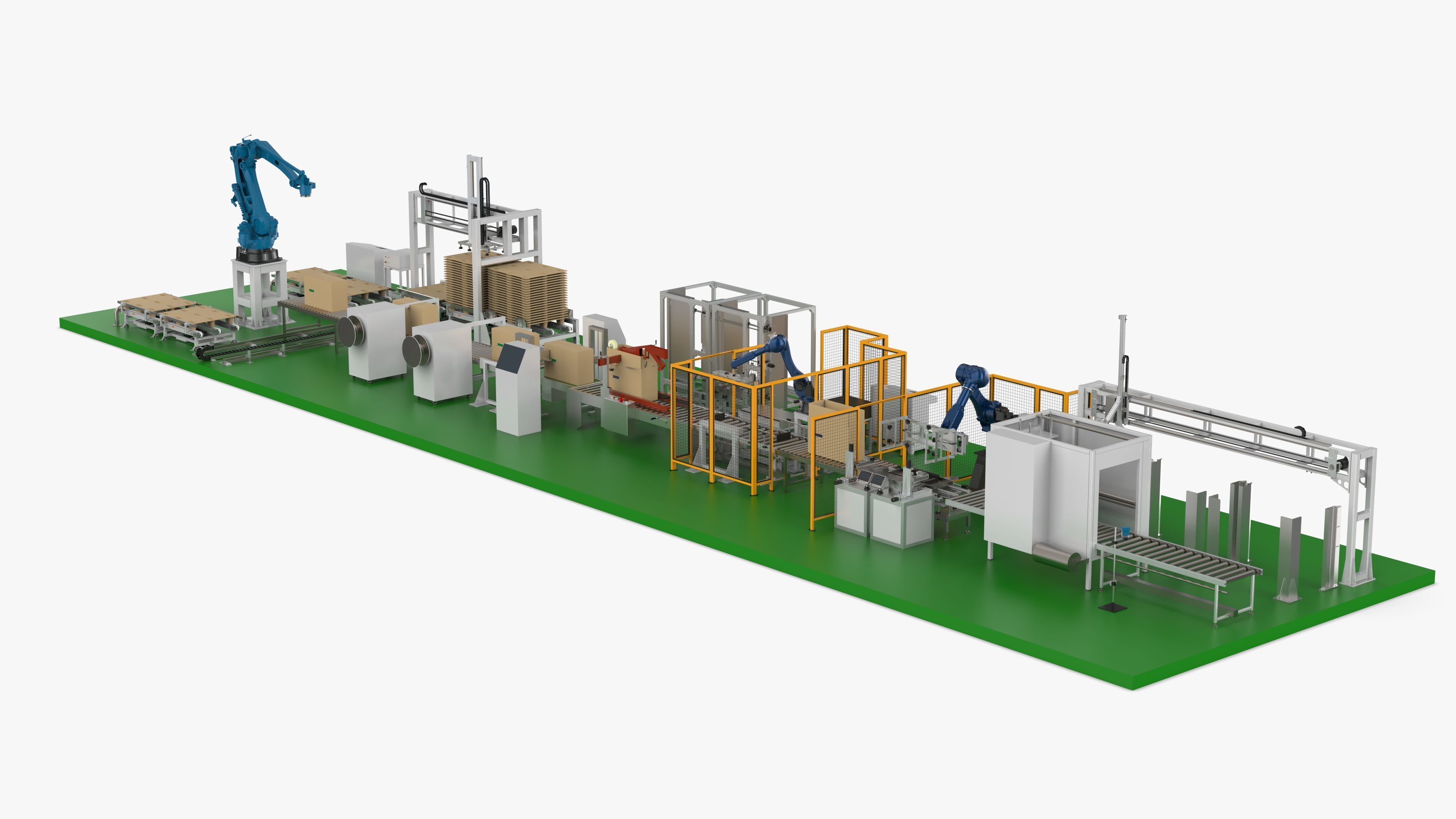 Fully Automatic Air Conditioners Packaging Line 3D model_1