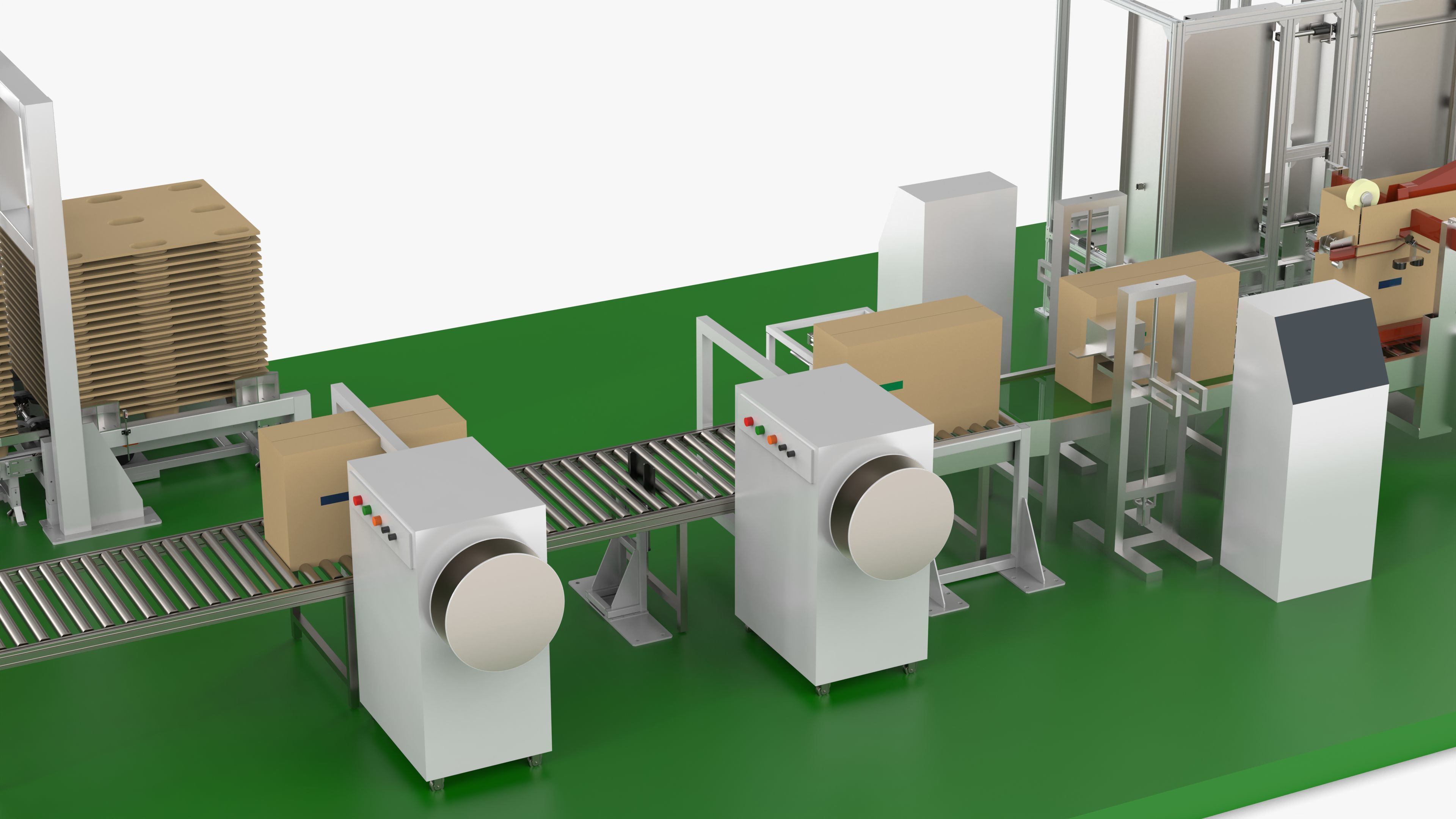 Fully Automatic Air Conditioners Packaging Line 3D model_16