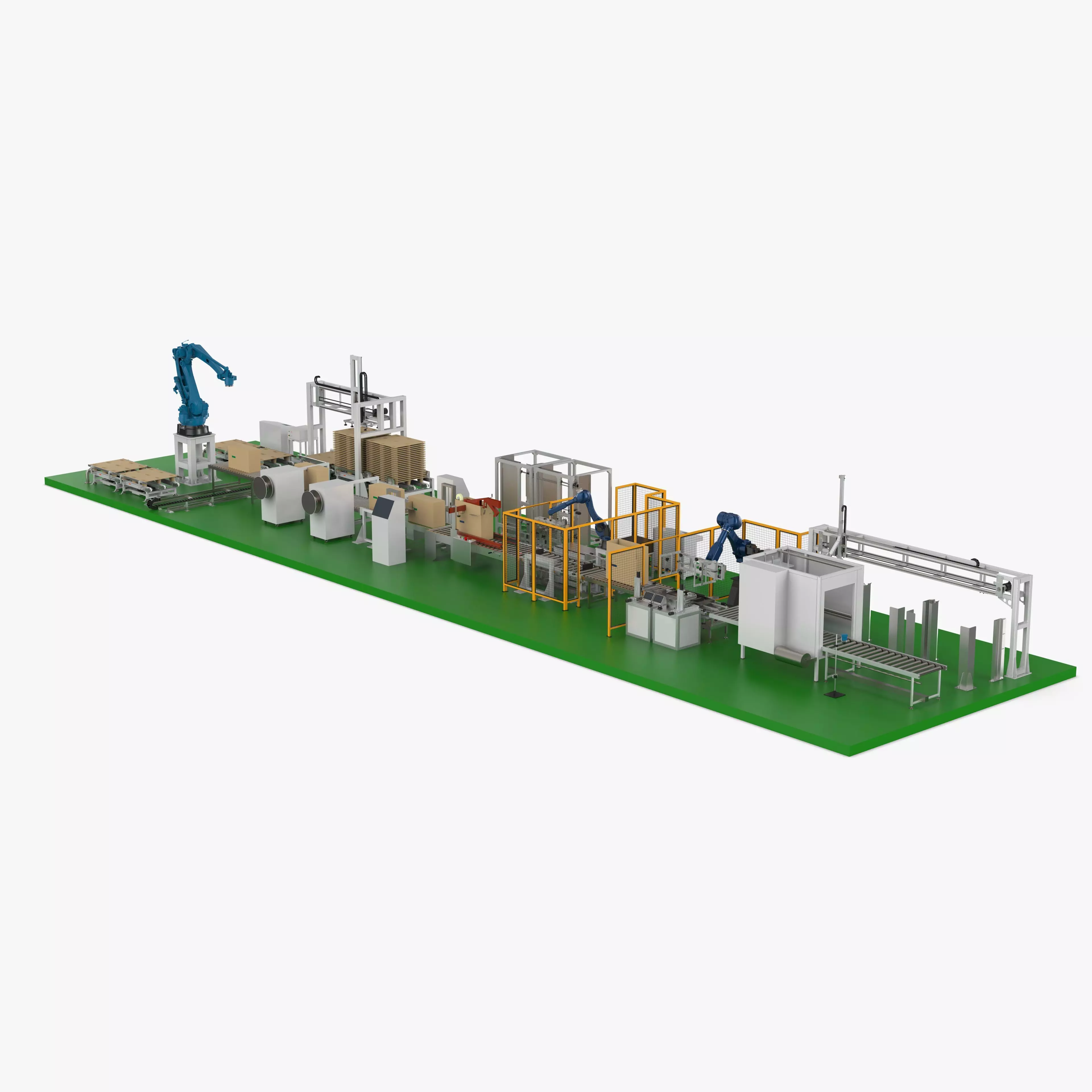 Fully Automatic Air Conditioners Packaging Line 3D model_0