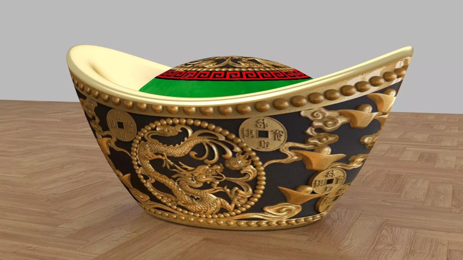Chinese gold Ingot 3D model