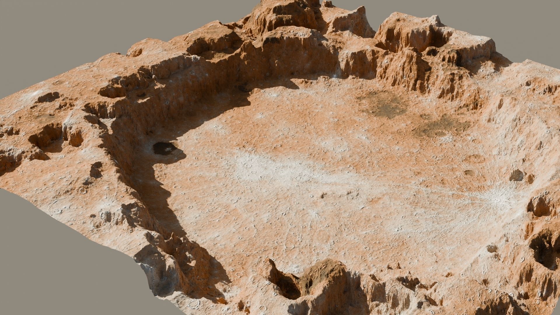 Crater landscape 3D model Low-poly 3D model_4
