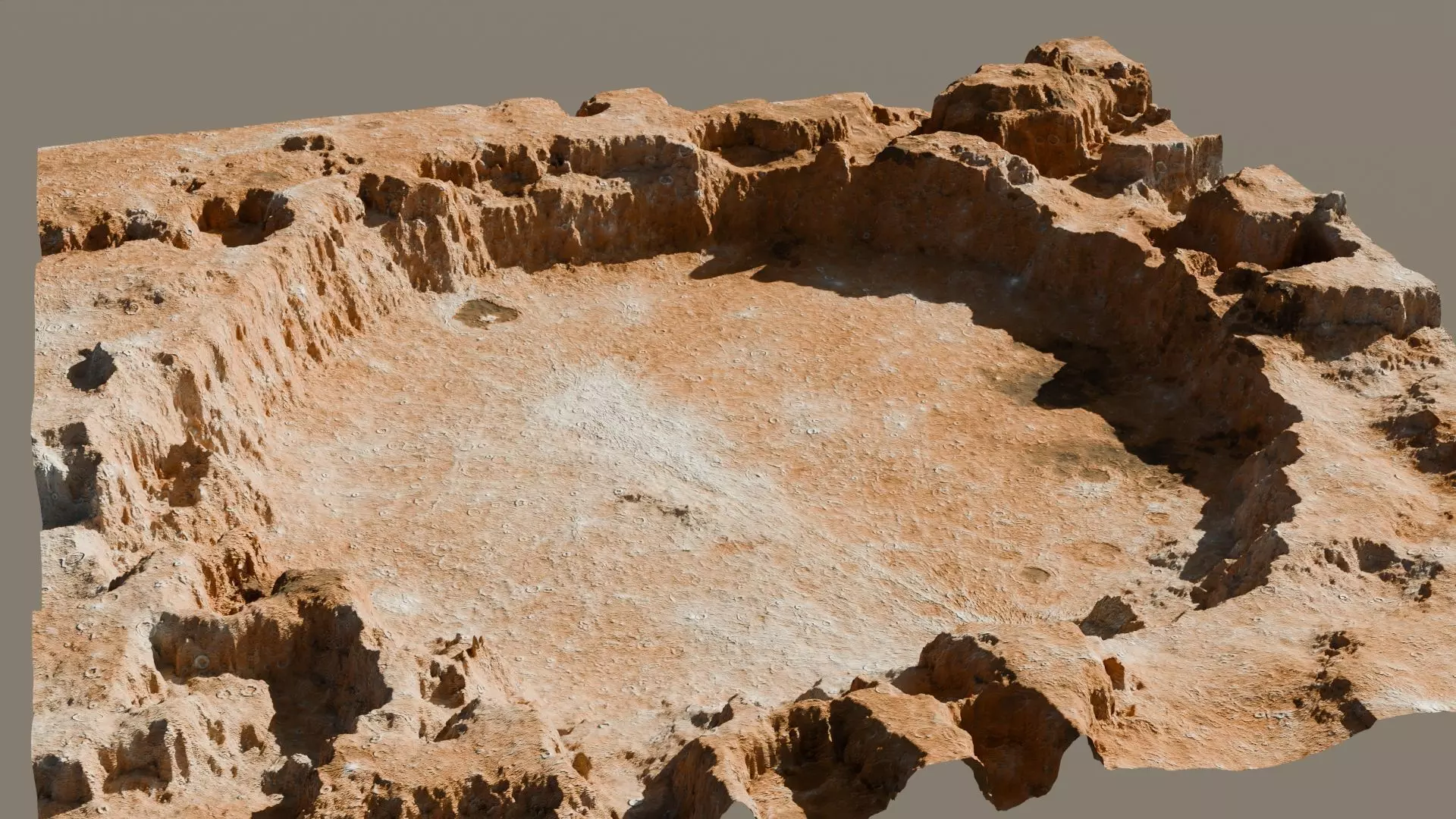 Crater landscape 3D model Low-poly 3D model_0