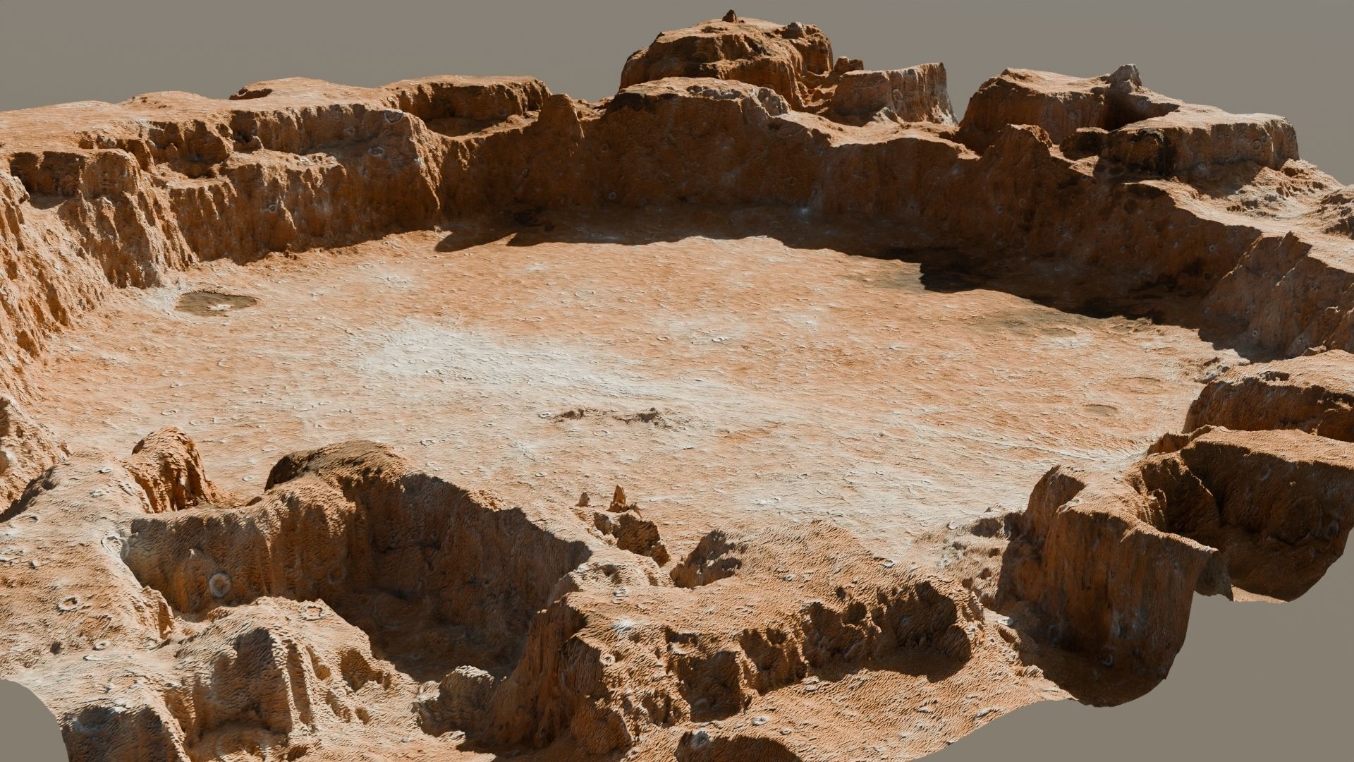Crater landscape 3D model Low-poly 3D model_17