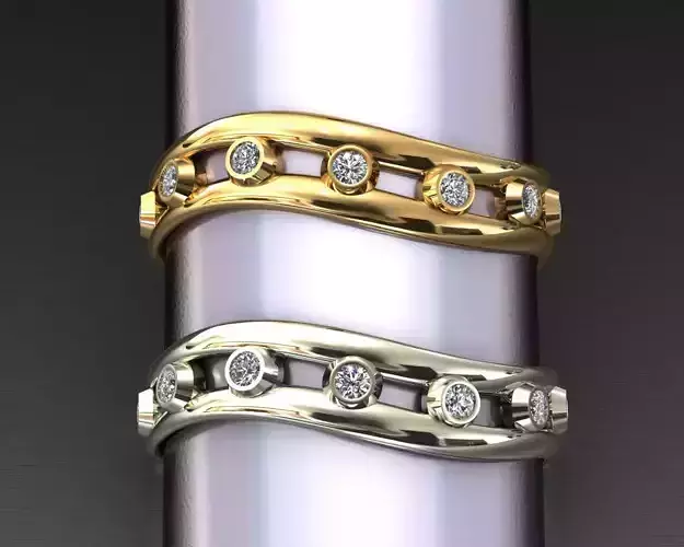 ring wedding solitaire bezel 3D print model