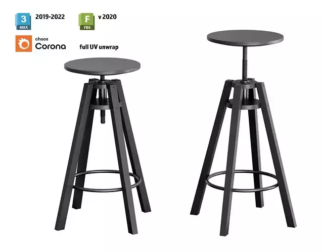 IKEA Dalfred Bar Stool for 3DStudio Max and Corona 3D model