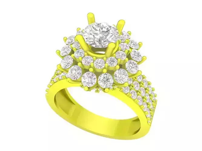 A5452 Halo Diamond Women Fashion Ring