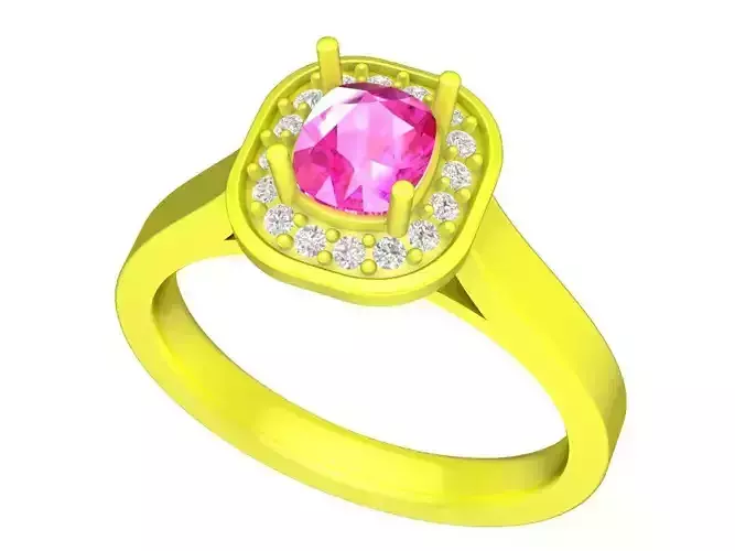 A5473 Halo Diamond Women Fashion Ring