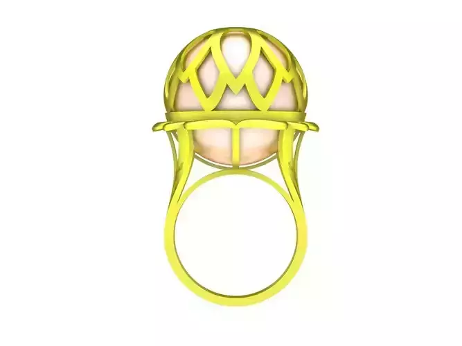 A5618 Luxury Pearl Egg Women Ring 3D print model