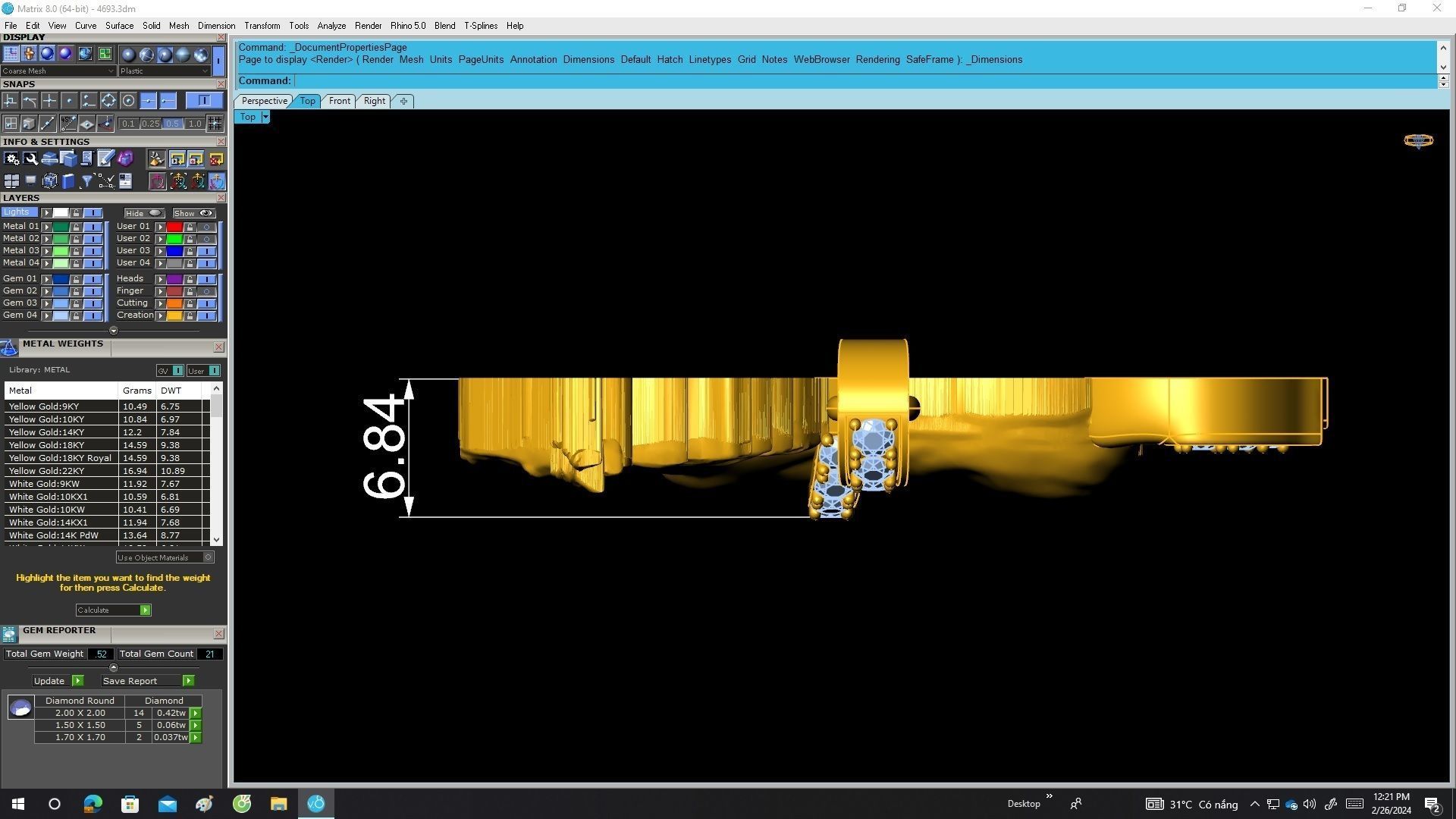 4693 diamond horse pendant 3D print model_5