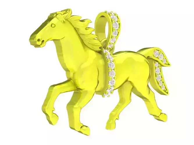 4693 diamond horse pendant