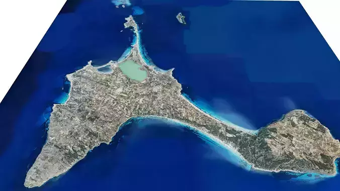 Formentera Island 3d model terrain Low-poly 3D model