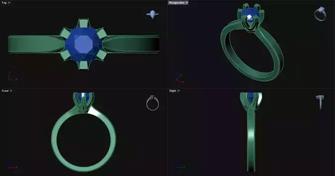 6 Prong Diamond Round Engagement Ring 