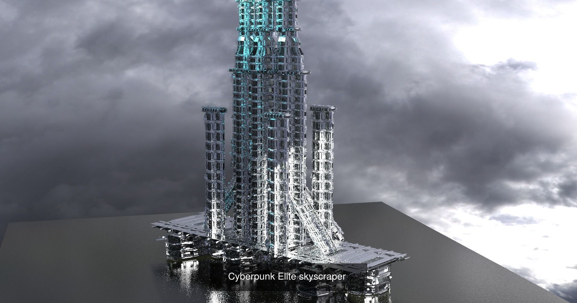 Sci fi Corporation towers 3D Model Collection_10