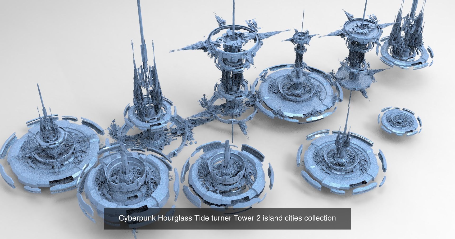 Sci fi Corporation towers 3D Model Collection_14