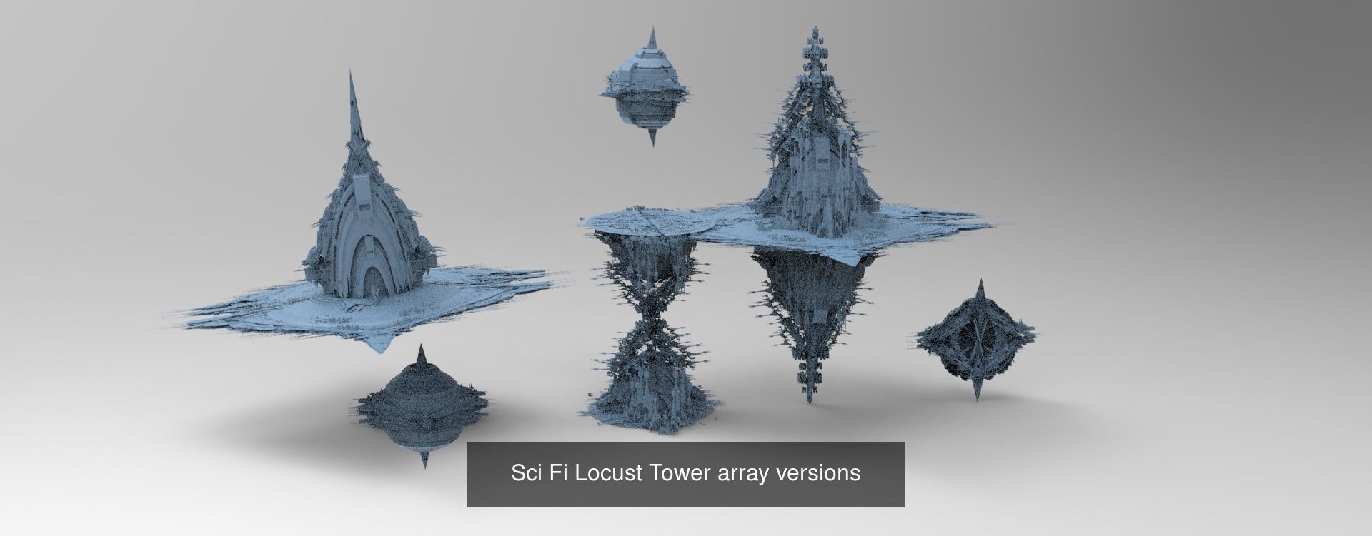 Sci fi Corporation towers 3D Model Collection_19