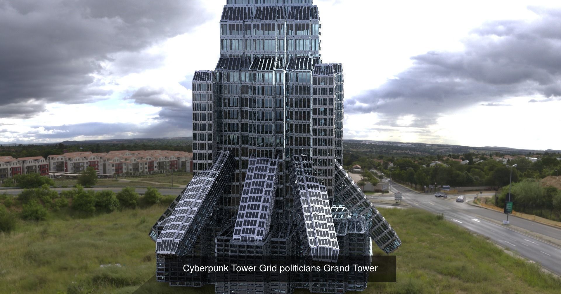 Sci fi Corporation towers 3D Model Collection_7