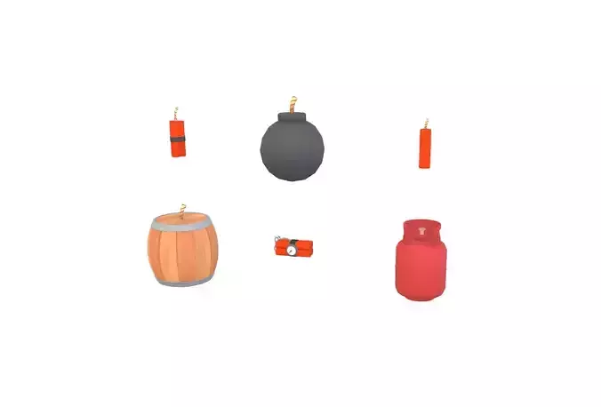 Explosive Pack Low-poly 3D model
