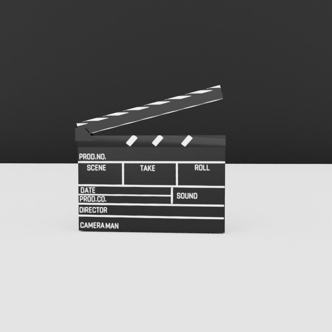 clapperboard Low-poly 3D model_4