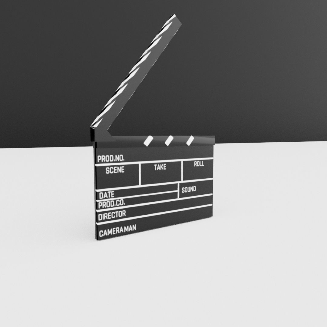 clapperboard Low-poly 3D model_6