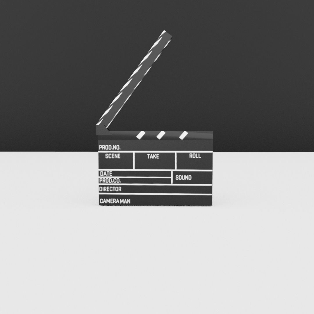 clapperboard Low-poly 3D model_9