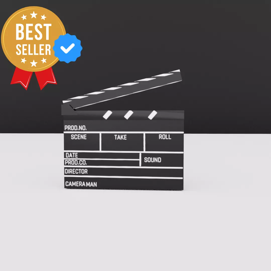 clapperboard Low-poly 3D model_0