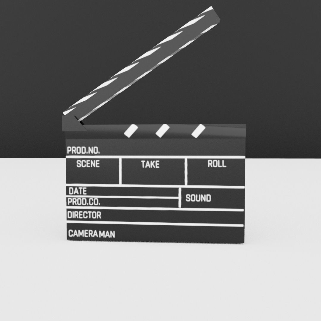 clapperboard Low-poly 3D model_5