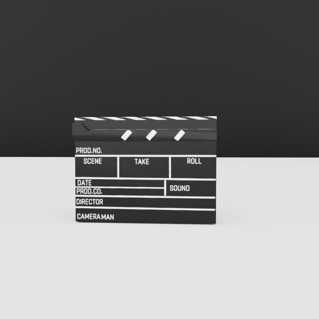 clapperboard Low-poly 3D model_1
