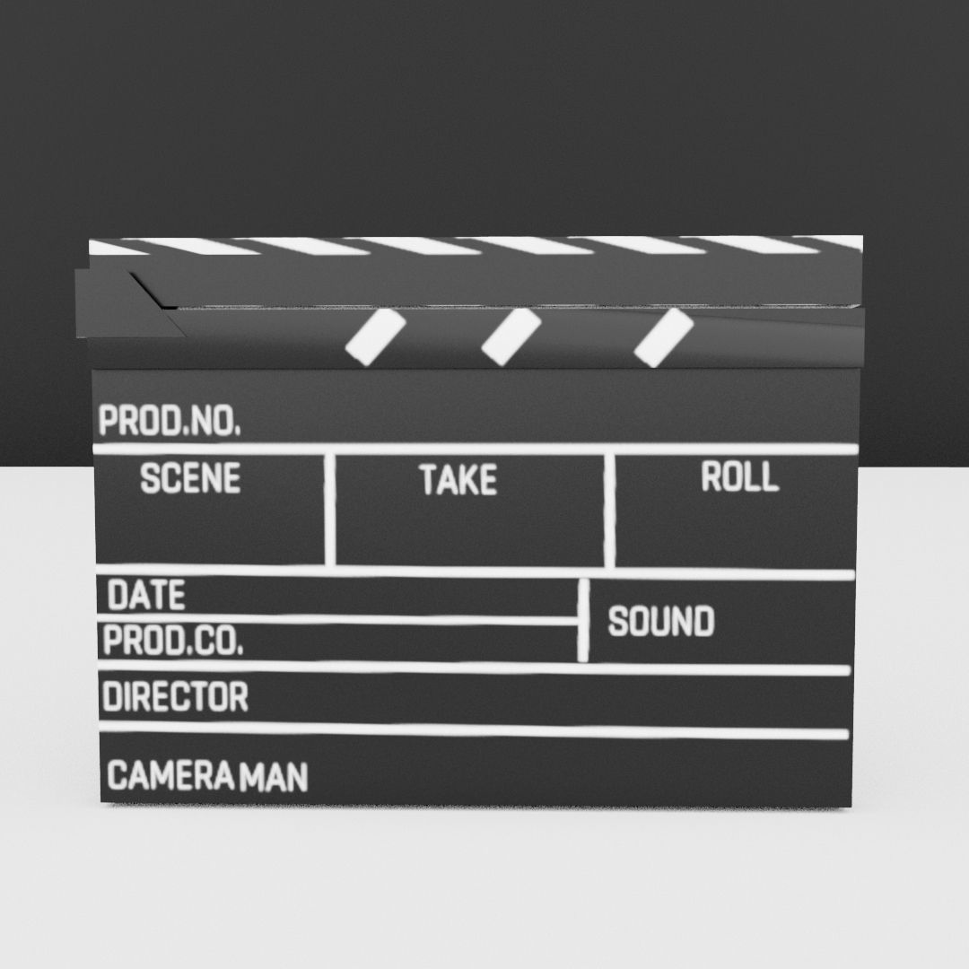 clapperboard Low-poly 3D model_7
