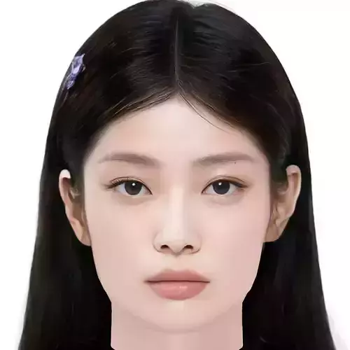 Jennie Blackpink Head - No Hair - Low poly head for game