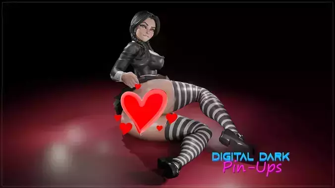 Gothic Wednesday older costume with NSFW version and Miniatures 3D print model