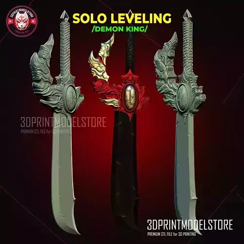 Solo Leveling Dagger Weapon Cosplay - Demon King Knife  3D print model