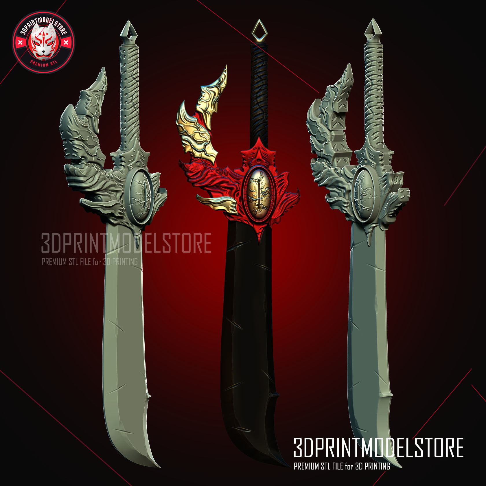 Solo Leveling Dagger Weapon Cosplay - Demon King Knife  3D print model_1
