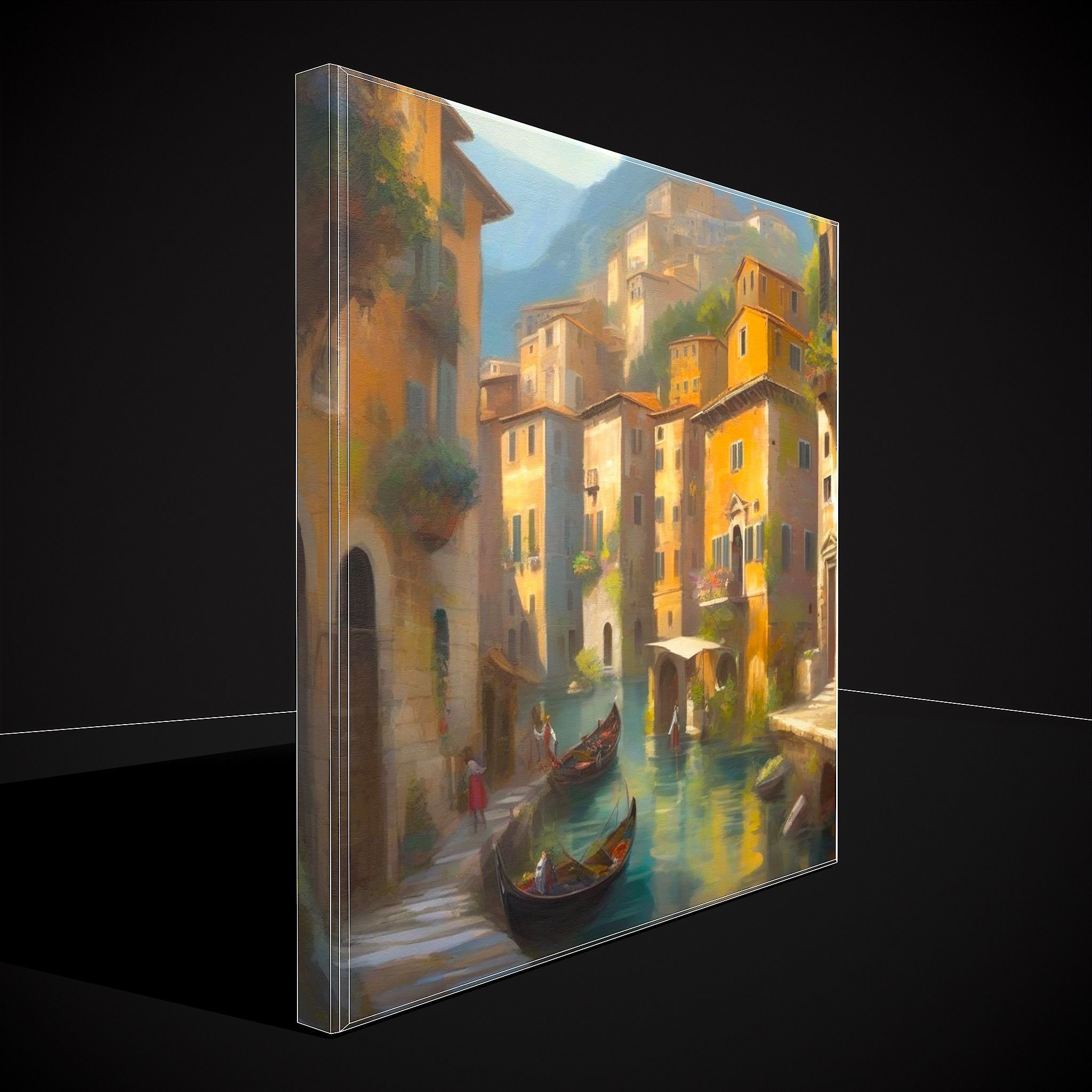Italian Renaissance Painting Two Low-poly 3D model_6