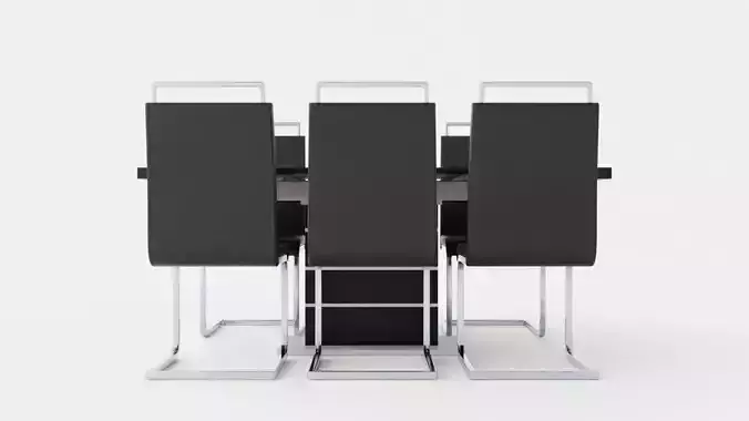 Macahan Table 140 6 Isoda Chair Black And White