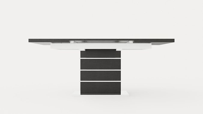 Macahan Extensionable Dining Table 140 Cm Low-poly 3D model