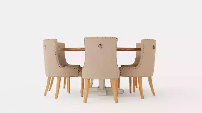 Lyon Food Group Round With 6 Victoria Chairs Winter