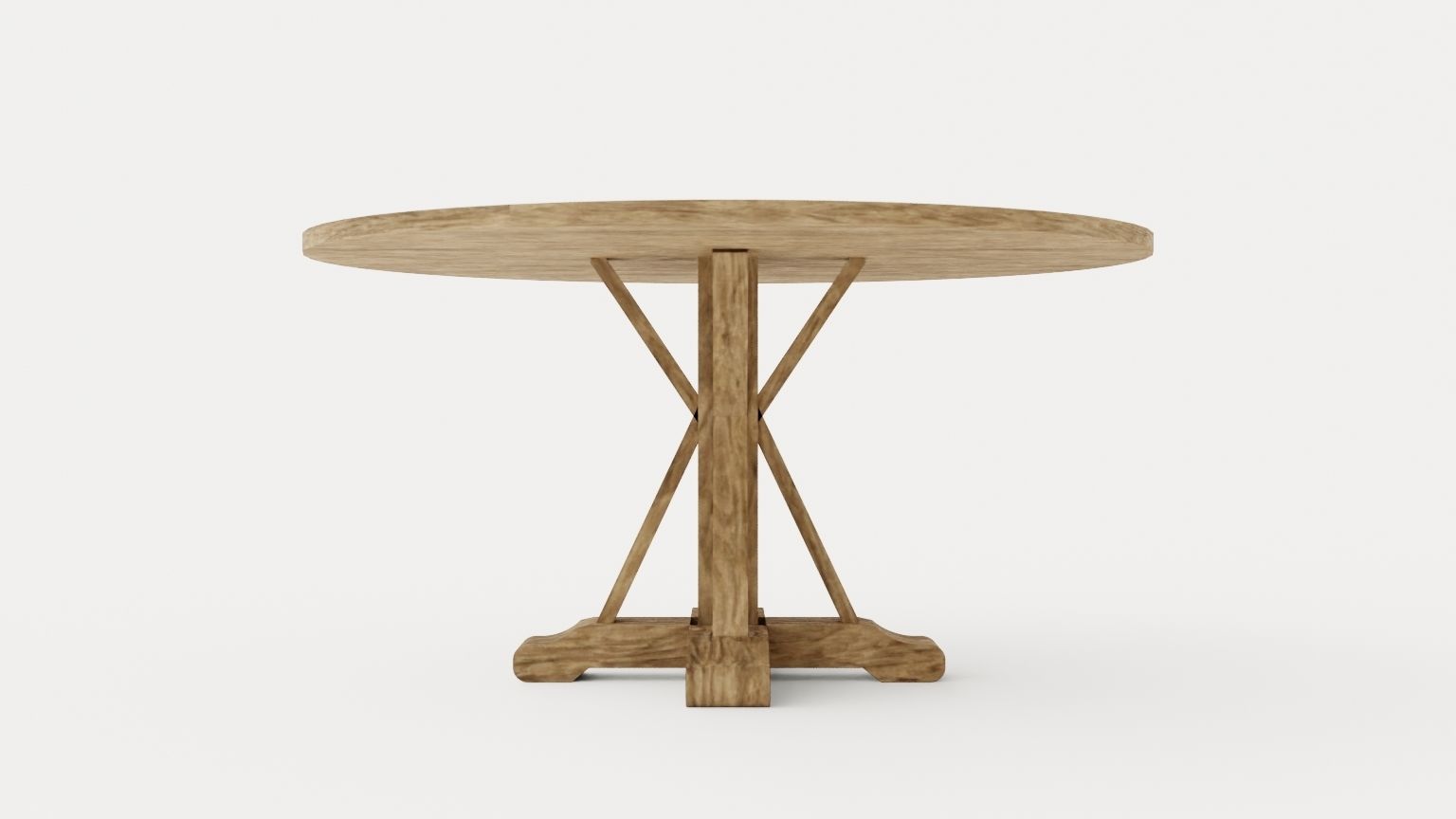 Lyon Dining Table 150 Cm Around Low-poly 3D model_2