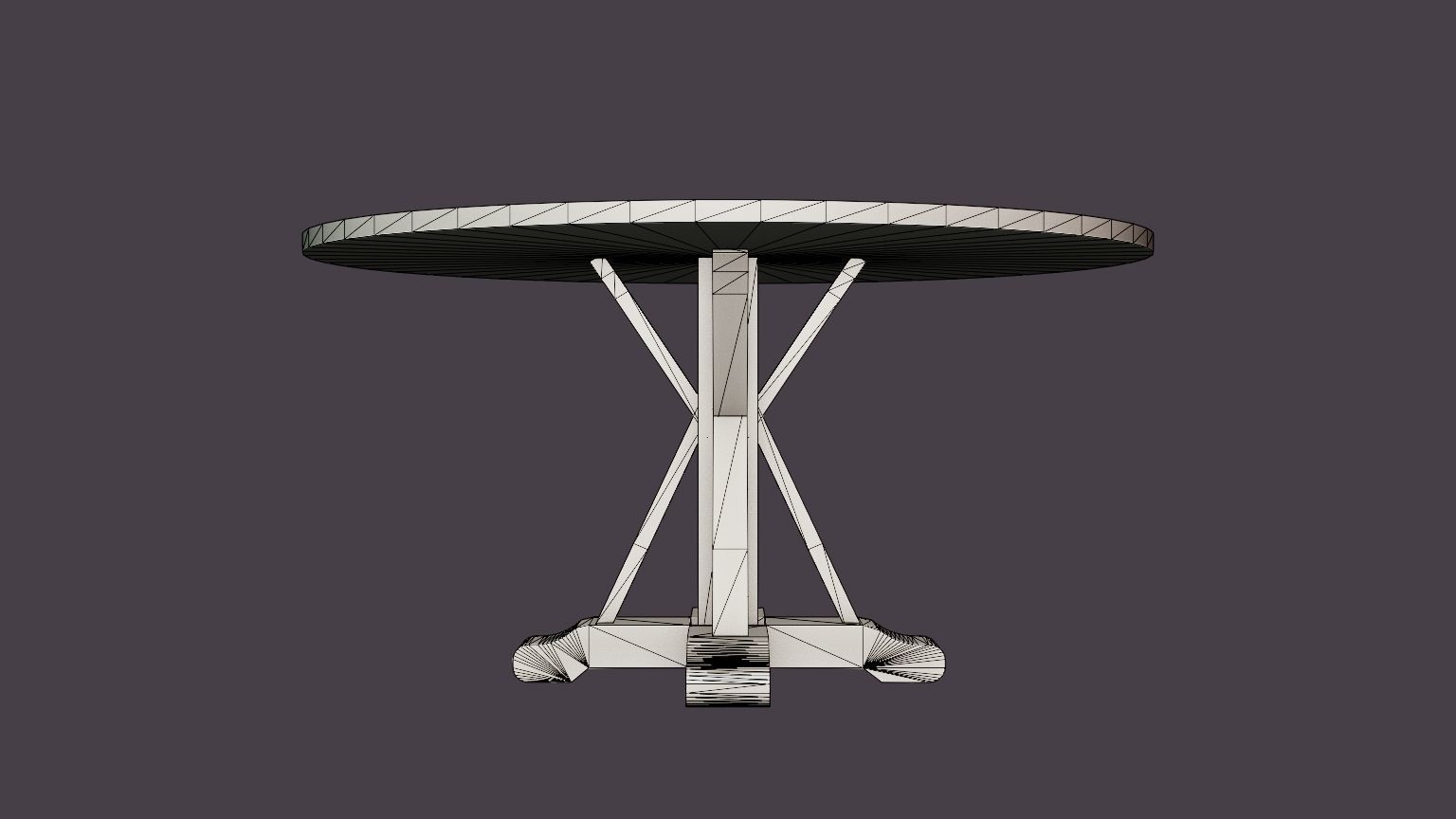 Lyon Dining Table 150 Cm Around Low-poly 3D model_3