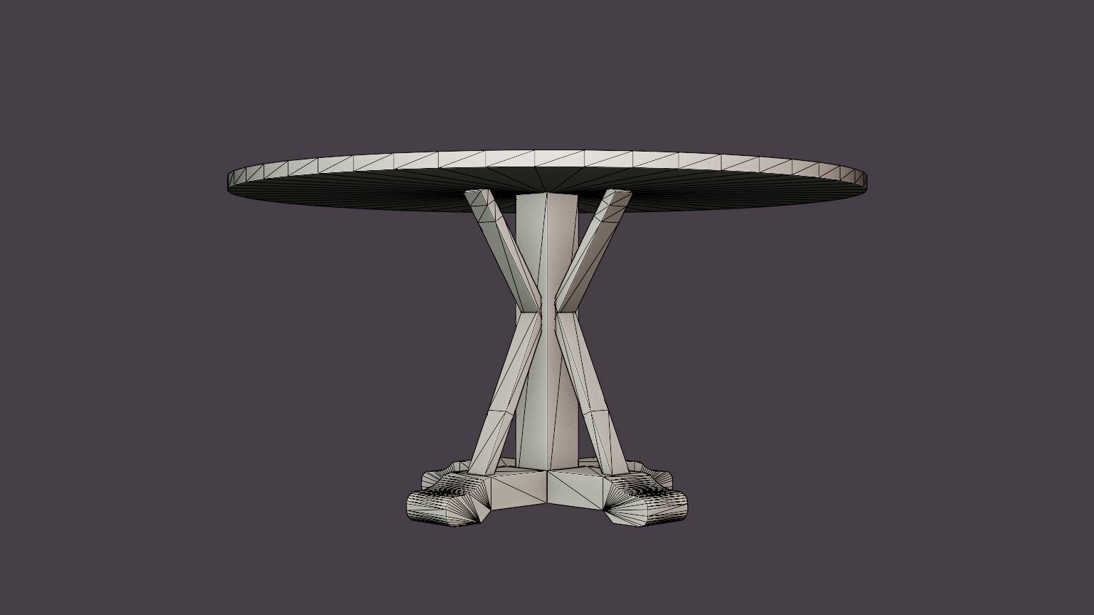 Lyon Dining Table 150 Cm Around Low-poly 3D model_4