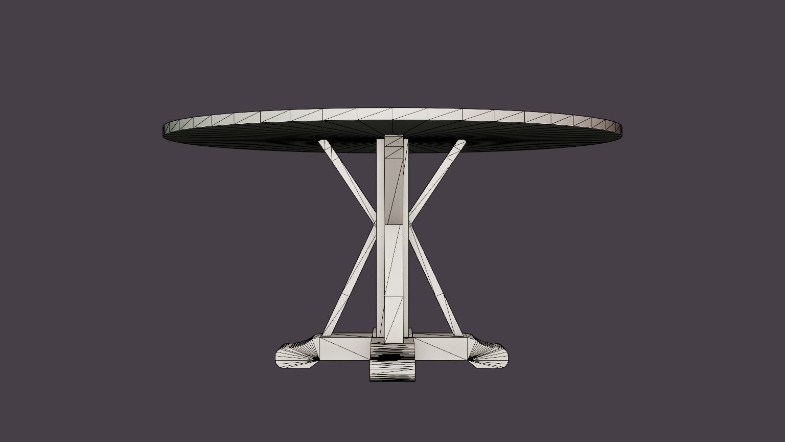 Lyon Dining Table 150 Cm Around Low-poly 3D model_5