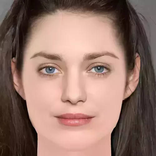 Marion Cotillard Head - No Hair - Low poly head for game