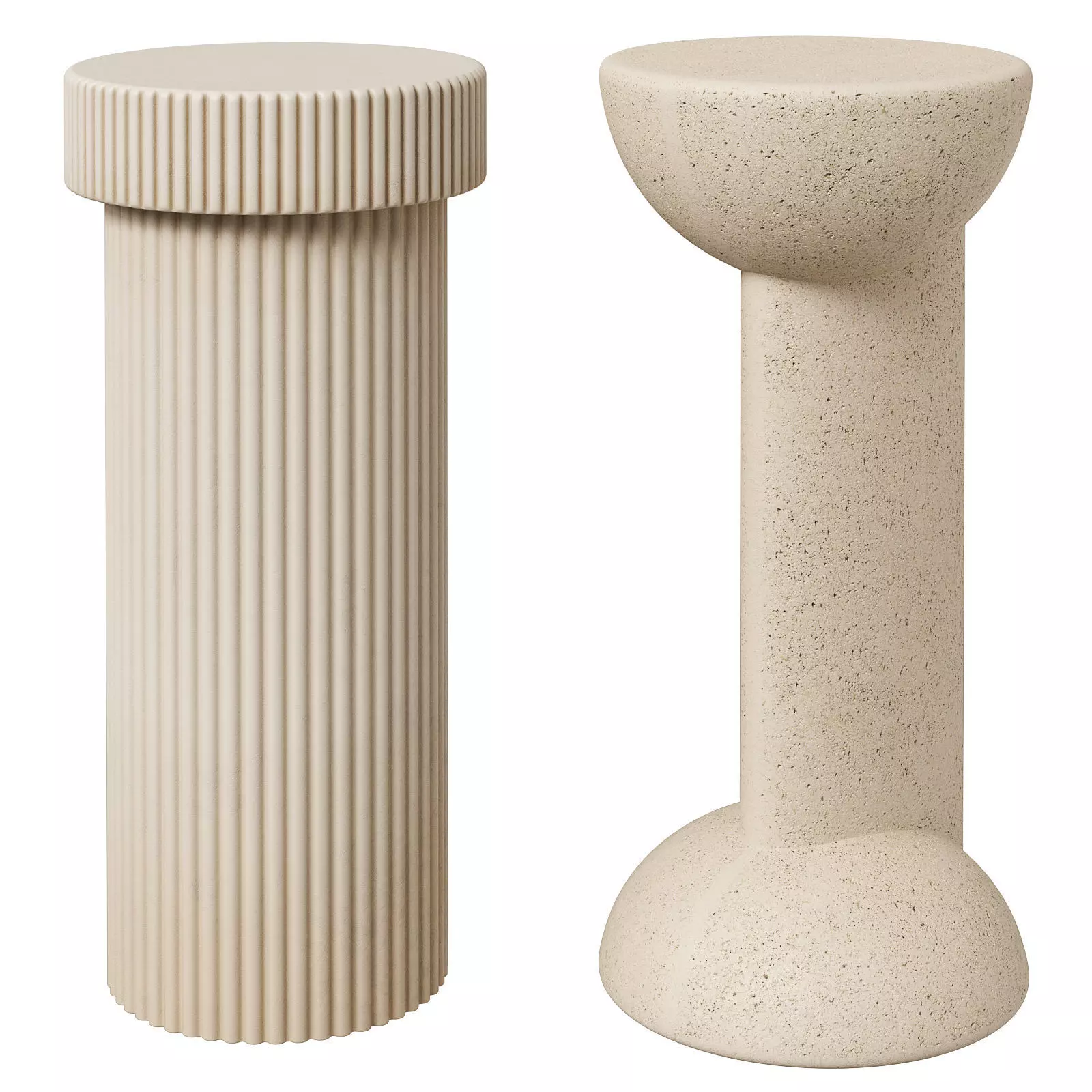 West Elm Monti and Fluted drink tables 3D model_0