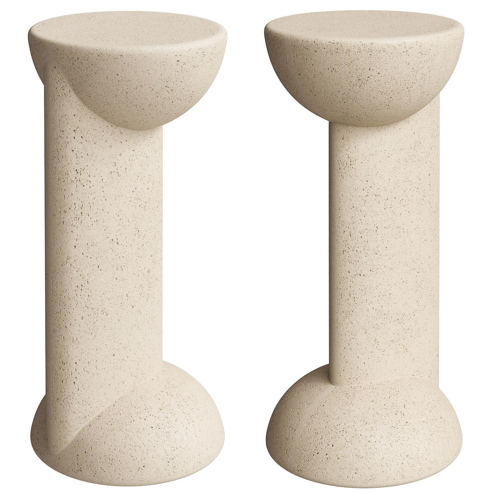 West Elm Monti and Fluted drink tables 3D model_2